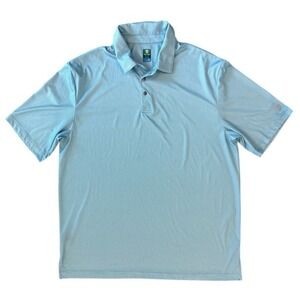 Pro‎ Tour Mens Gingham Polo Shirt Short Sleeve 2XLT Light Blue Coolplay Casual